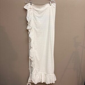 Coniglio of Palm Beach Ruffle White Cotton Wrap Skirt